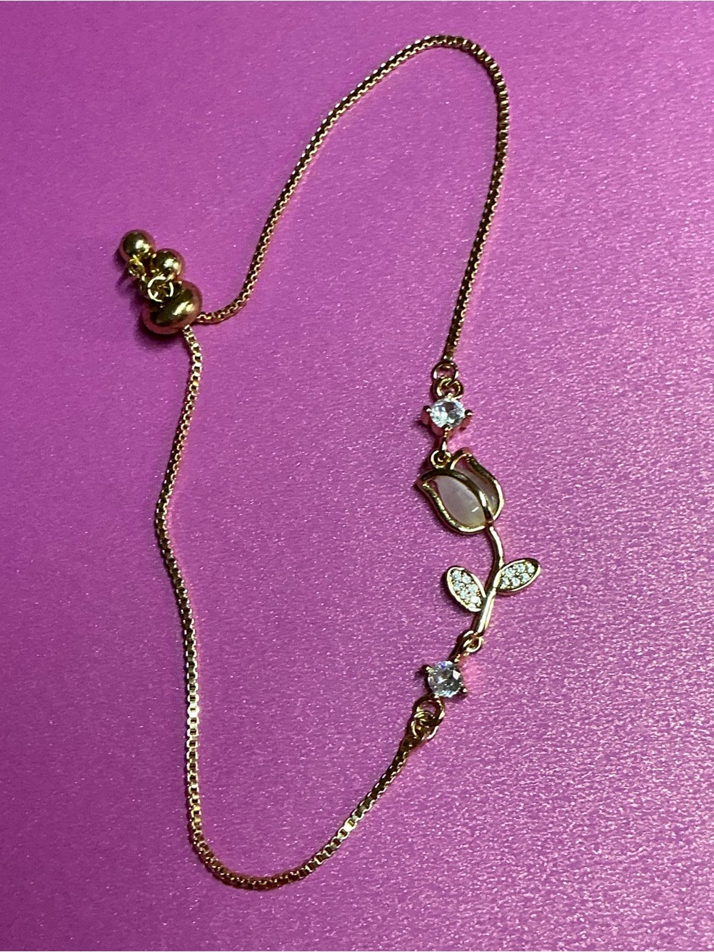 Tulip Bracelet Adjustable Gold-Tone over Steel